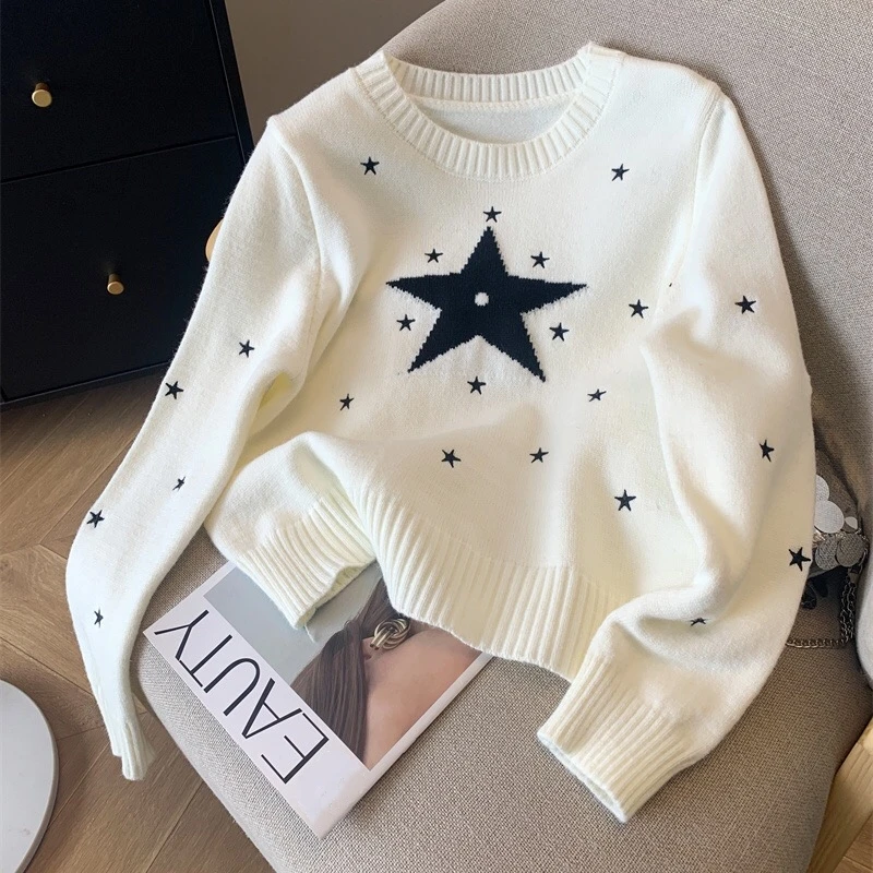 thumbnail image 1 of Suéter de manga larga de punto para mujer, jersey de diseño de marca de lujo para otoño e invierno de 2024, prendas de punto, prendas de abrigo, ropa Y2k, 1 of 5
