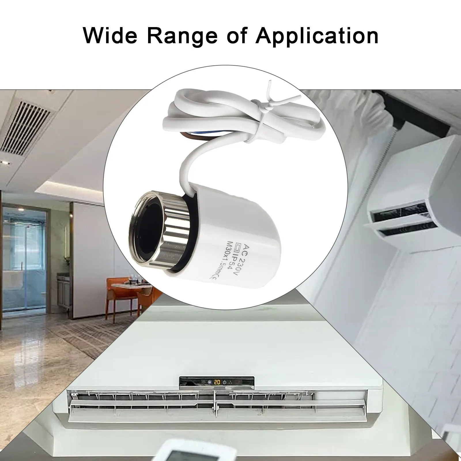 

New Practical Actuator M30*1.5mm PC Material White -5~60° 110N 1PCS 3-5 Minutes AC230V Electrothermal Actuator