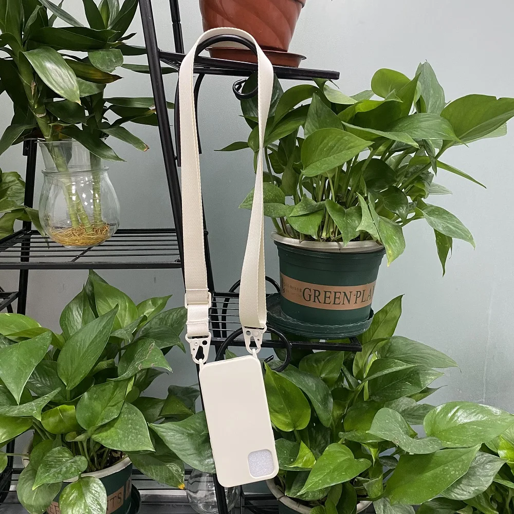 크로스바디 목걸이 스트랩 랜야드 코드 실리콘 휴대폰 케이스, 아이폰 13 12 11 15 14 프로 맥스 미니 X XR XS 맥스 7 8 플러스 커버 