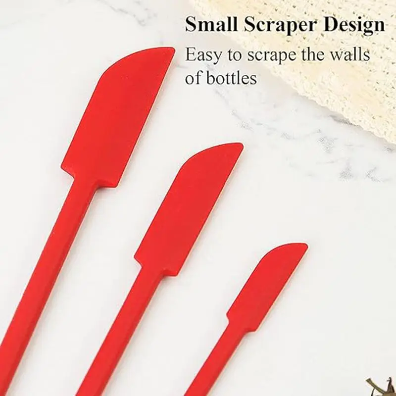 Silicone Spatula 3 PCS Mini Reusable Double ended Tiny Spoon Kitchen Beauty