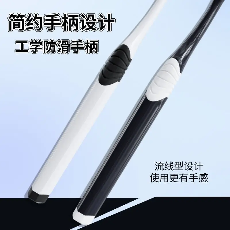 2ocs 대나무 숯 브러쉬 실크 소프트 강모 칫솔, 흑백 남성용 및 여성용 성인용 칫솔, 가족 세트