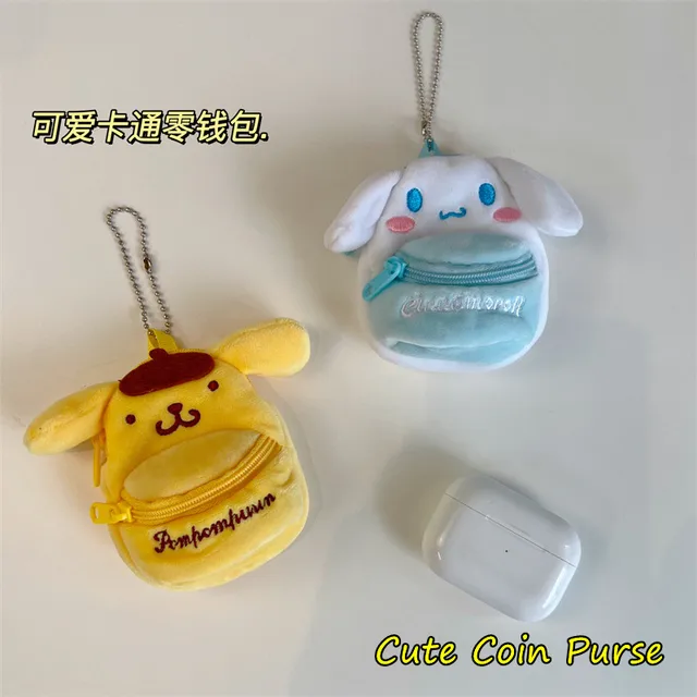 Kawaii Anime Cinnamoroll Purin Dog Plush Toy Cartoon Backpack Plush Bag Cute Mini Coin Purse Earphone Storage Bag Pendant Gift 2