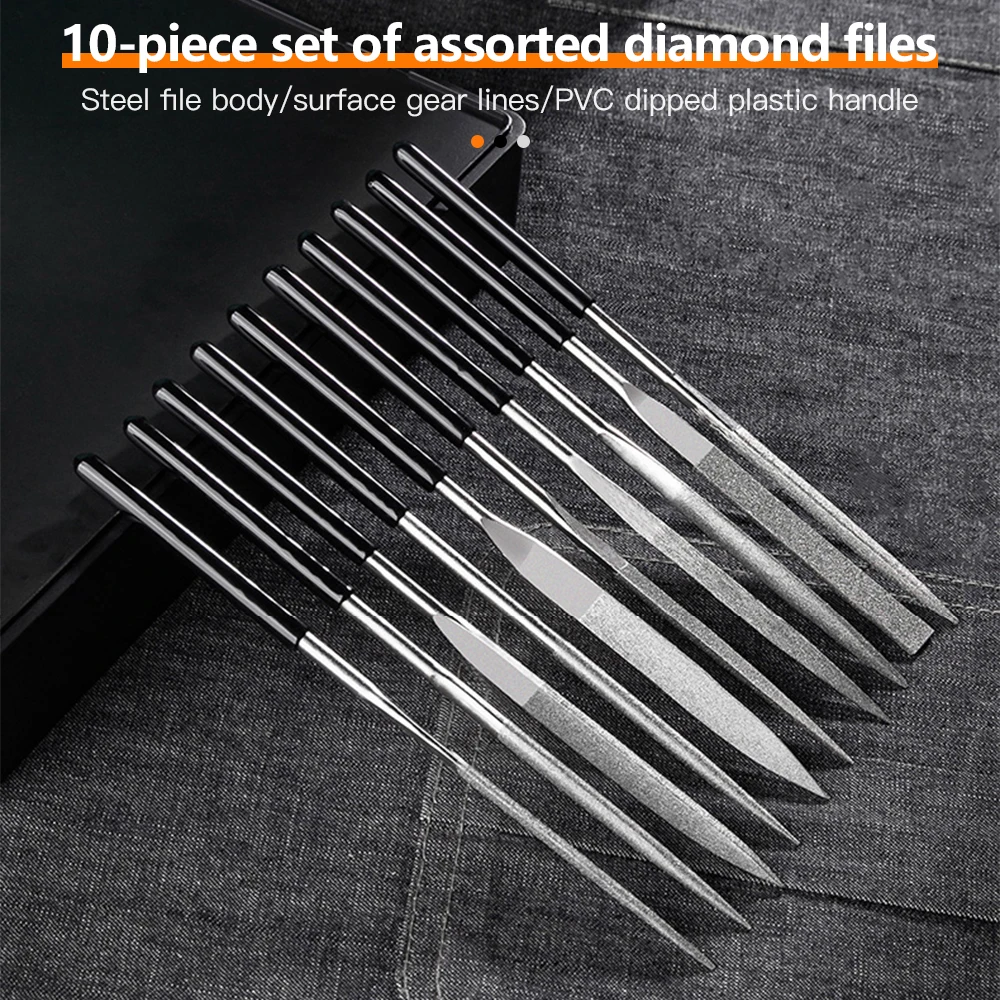 10/5pcs Diamond Mini Needle File Set DIY Wood Rasp File Needle Jewelry Polishing Carving Diamond Handy Tools Ceramic Crafts needle file set,needle file kit,needle file,needle files