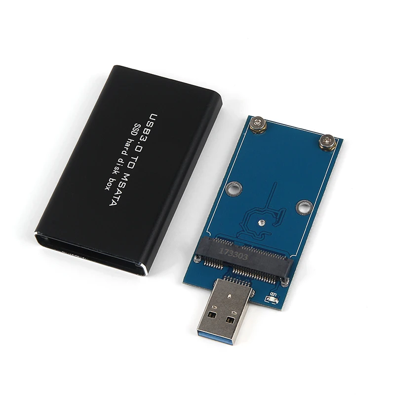 External Hard Drive Case MSATA to USB 5Gbps USB 3.0 to mSATA SSD Enclosure USB3.0 mSATA Case Hard Disk Adapter M2 SSD External HDD Mobile Box HDD Case
