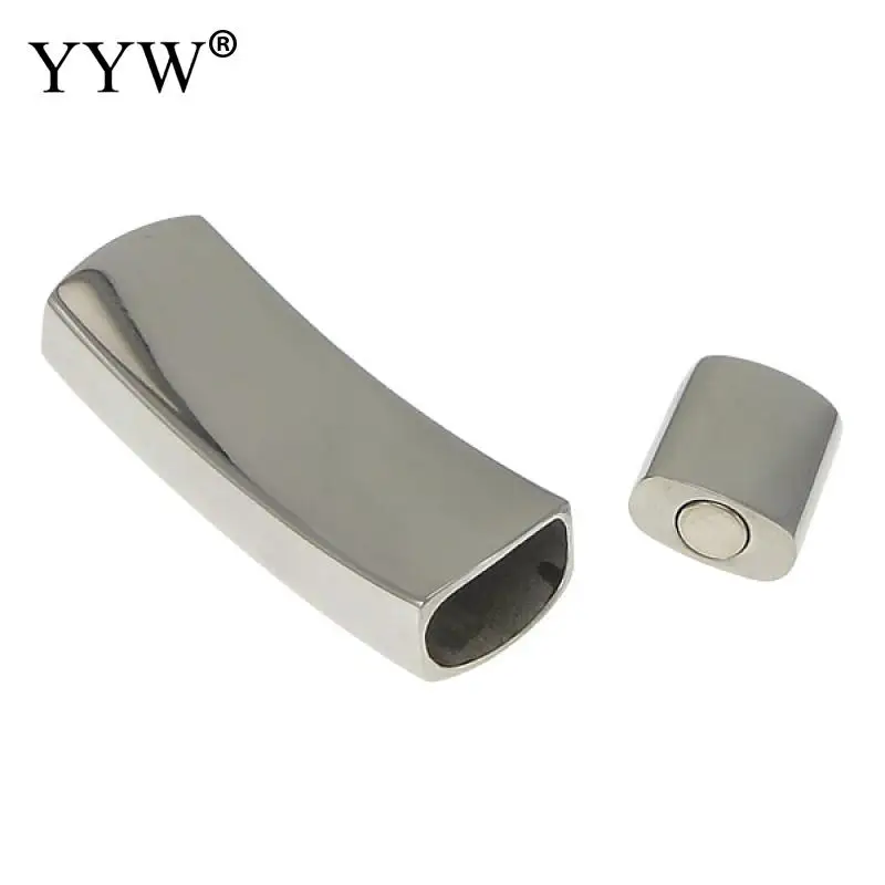 10pcs Stainless Steel Magnetic Clasps Hole 11x5mm for Leather Bracelets Clasp Magnet DIY Bracelet Jewelry Making Accessories
