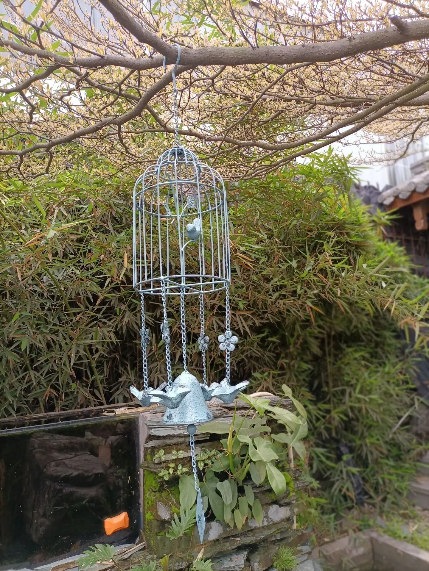Birdcage Shaped Wind Chimes Garden Decoration