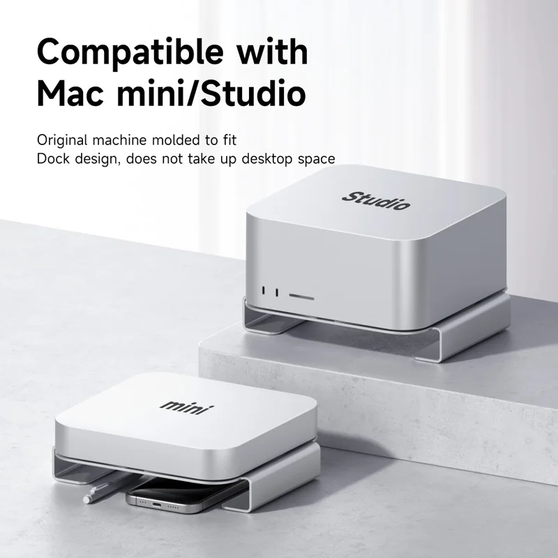 Hagibis Desktop Stand for Mac Mini and Mac Studio M1 M2 Pro Max Heat Dissipation Aluminum Mount Dock Cooling Holder Accessories