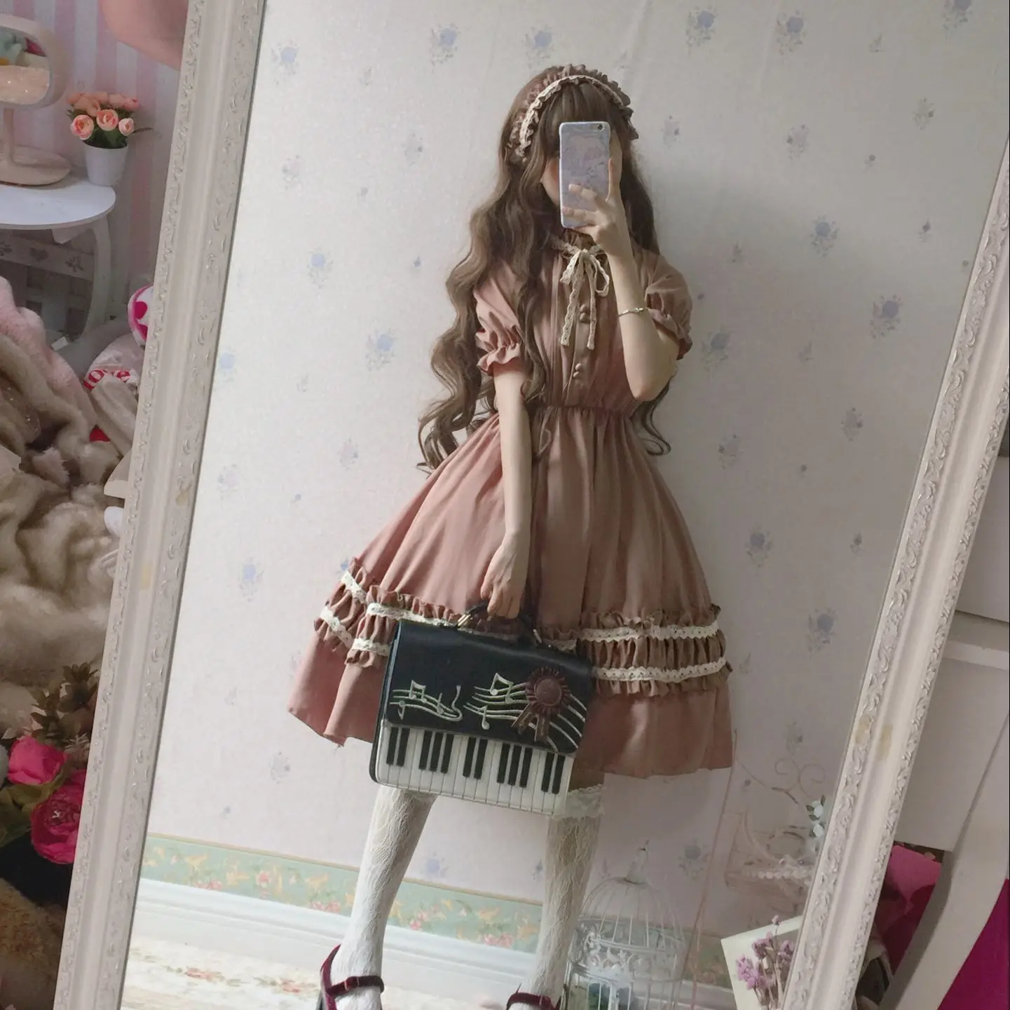 Lolita Dress Lolita Cosplay Costumes Harajuku Japanese Kawaii Sweet Vintage Retro Party Femme Bowknot Cute Cosplay Dress