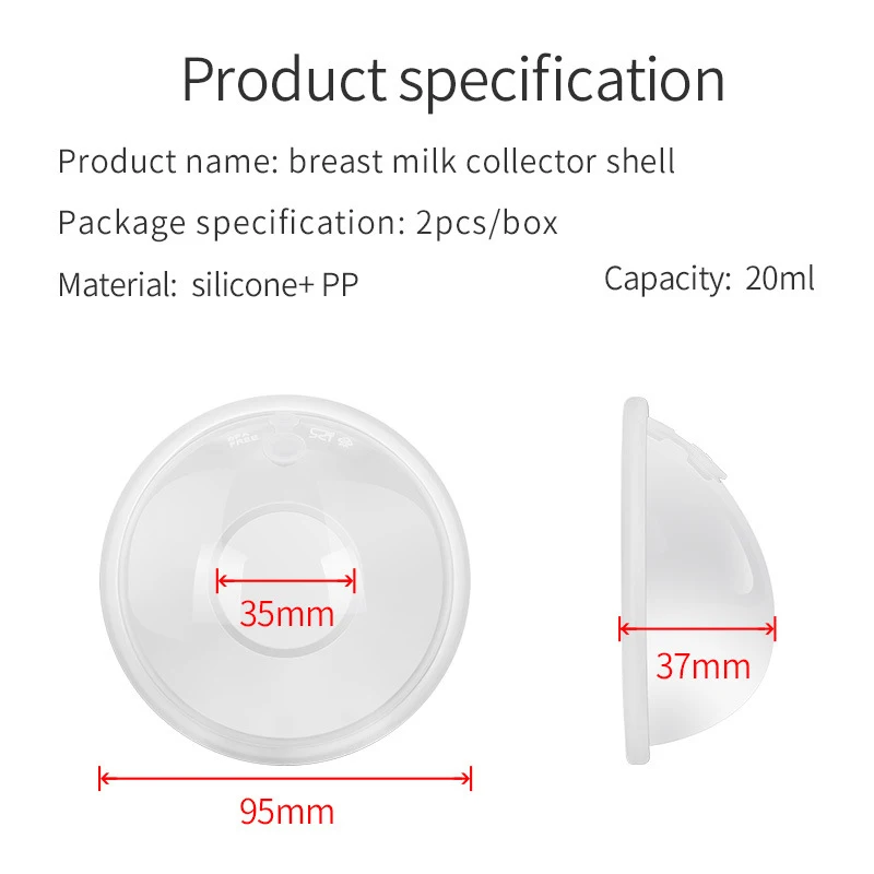 2Pcs Breast Milk Collector Baby Feeding Anti-leakage Reusable