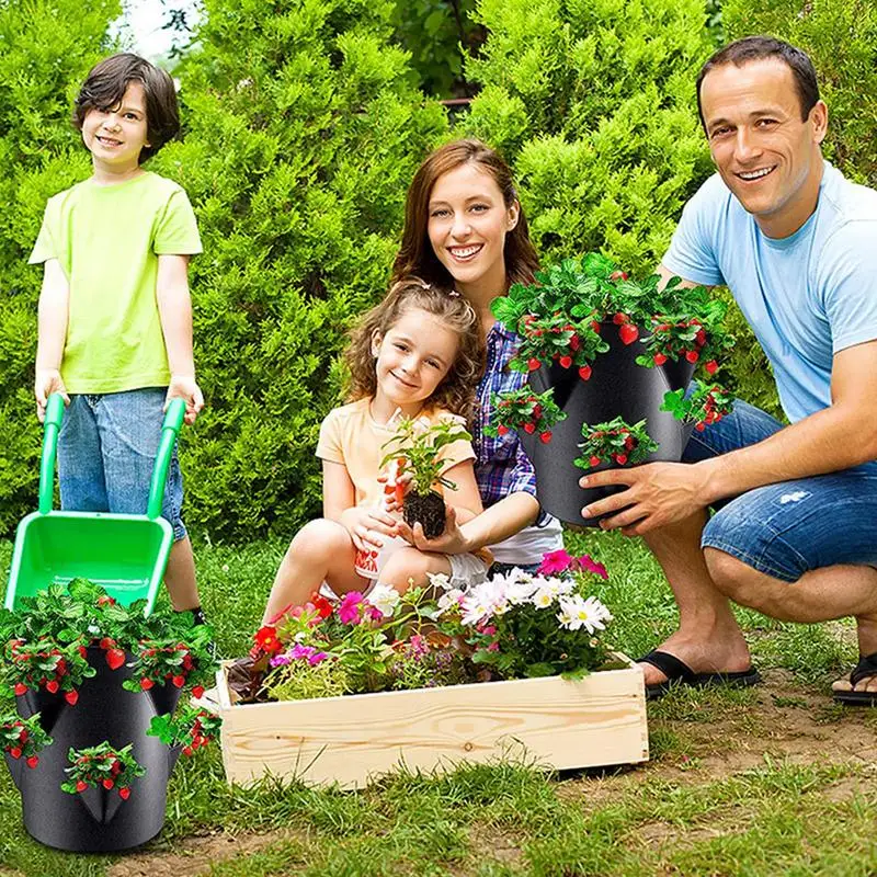 

Multi-Mouth Grow Bag Planting Bags Gallons Strawberry Tomato Growing Bag Reusable Gardens Flower Container Bags