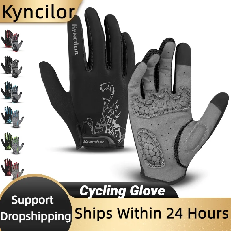 

Breathable Anti-skid Cycling Bicycle Gloves Mountaineering Motorcycle Sports Gloves Fitness Full Finger Touch Screen Gloves