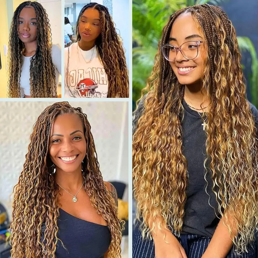 Tresses de Cheveux Naturels Bouclés à Double Proximité pour