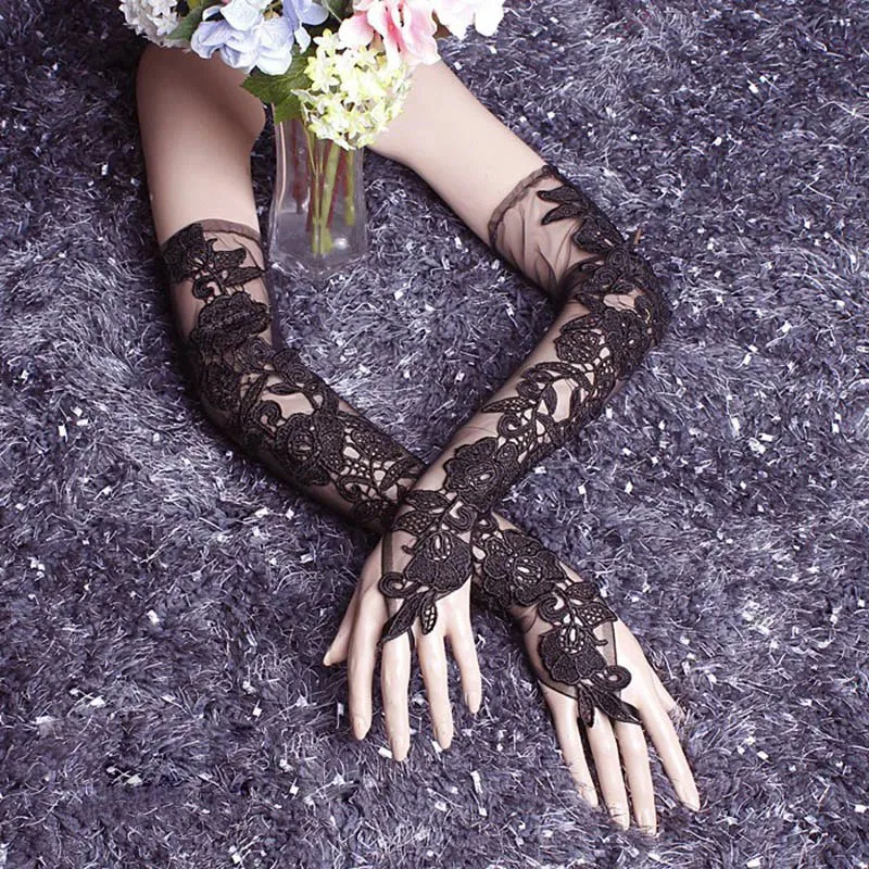 Bridal Gloves Purple Lace Gloves Lace Wedding Gloves Fingerless