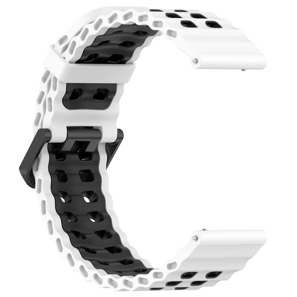 Two-Tone Silicone Ocean Sport Watch Band