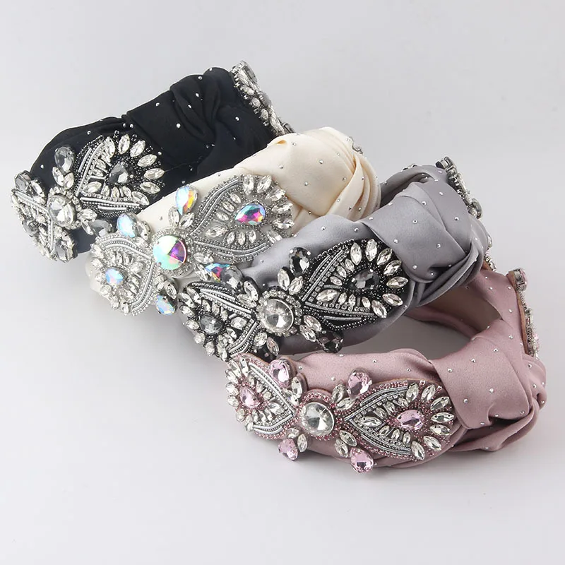 

Bohemian Baroque Flower Rhinestone Handmade Headbands Hairbands For Women Girls Hair Accessories