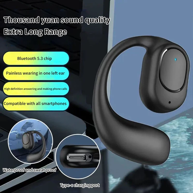 Wireless Bluetooth Air Conduction HiFi Ear-Hook Sports Headset