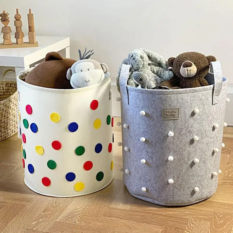 VK LIVING Fox Toy Basket - Cotton Rope Storage Hamper For Toys, Laundry, Blankets, 15''x14'' With Handles