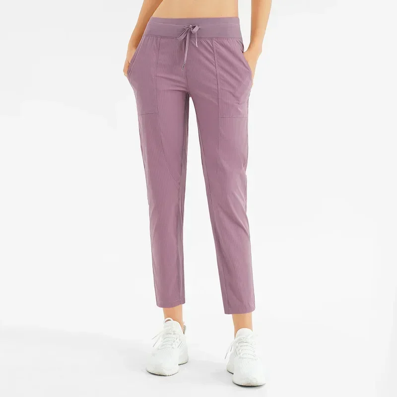 

Lulu Spring And Summer Loose Quick Dry Casual Nine Points Pants Women's Sweatpants Running Yoga Fitness Elastic Sports Pants