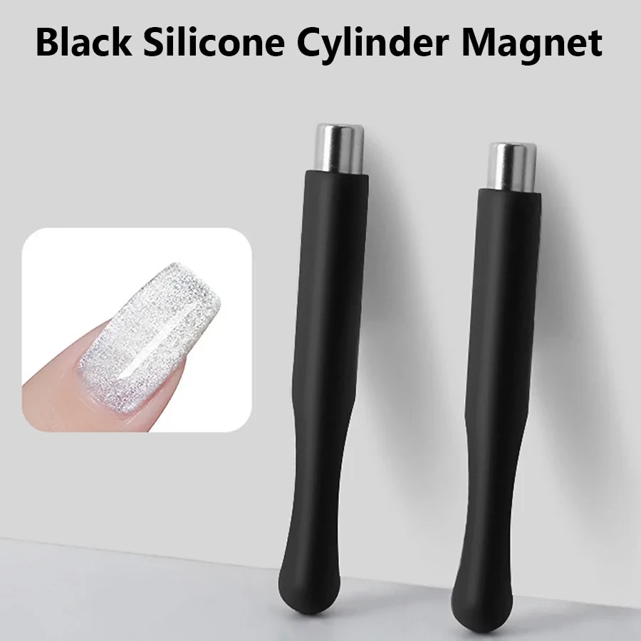 Black Silicone Cylinder Magnet for Gel Polish Strong Magnetic Effect Nail Art Design Tool Cat Eye Effect
