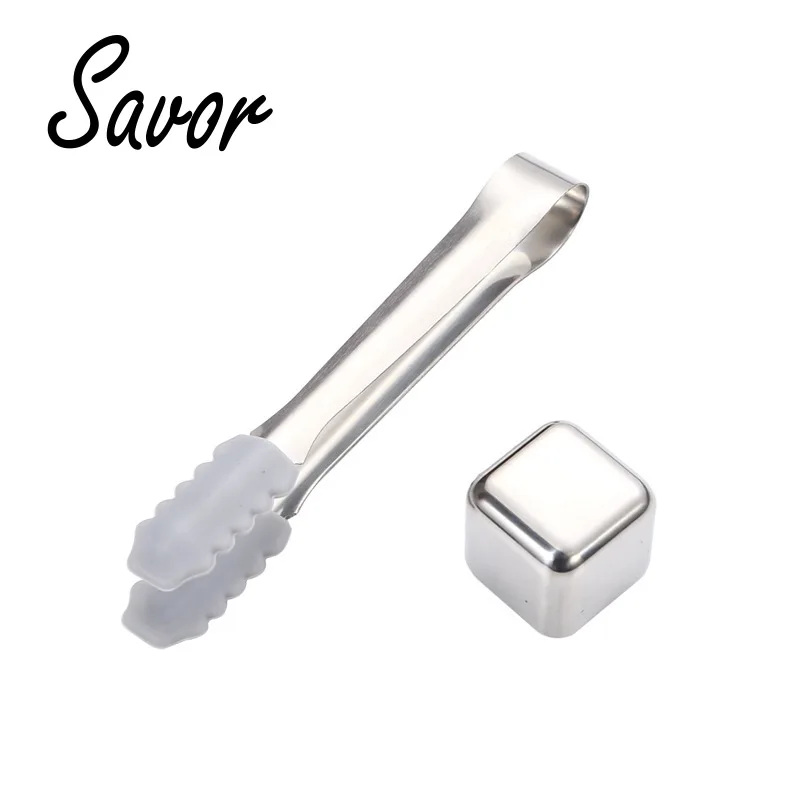 8PCS Reusable Wine Food Grade Cocktails Whiskey Stones Stainless Steel Ice Cubes Quick-Freeze Bourbonor Drink Bar Accessories