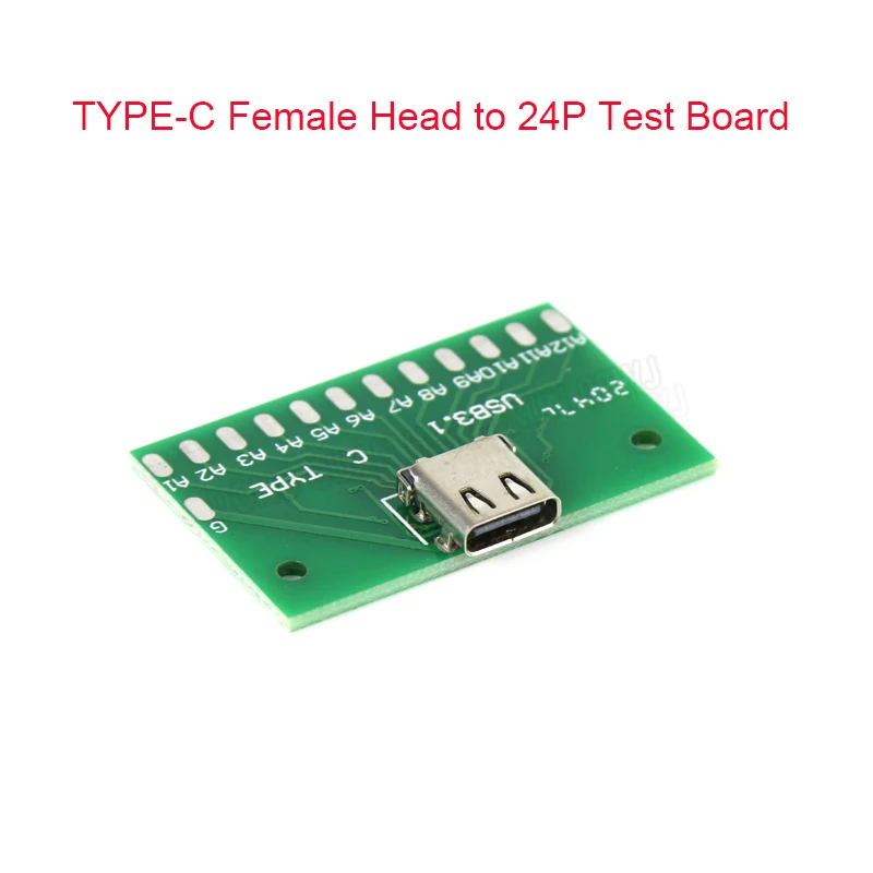 

1 PCS Type-C Female To 24P Test Board USB3.1 Female To Welding Line PCB Board Mobile Phone Power Data Cable Module