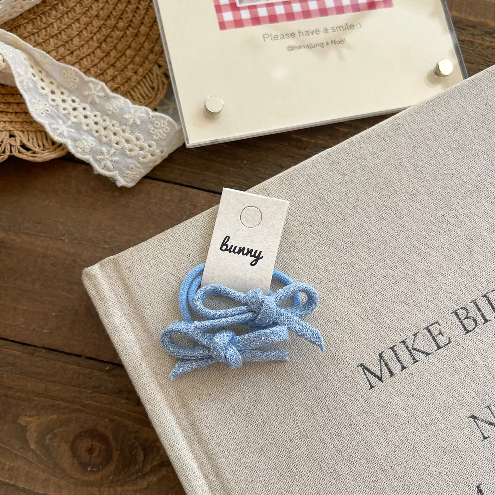 Koreanischer Stil Schulmädchen Schmetterlingsknoten BB-Clip Kinder-Haaraccessoires Vielseitige Elastische Haargummis Haarbänder Accessoires – Detail 5