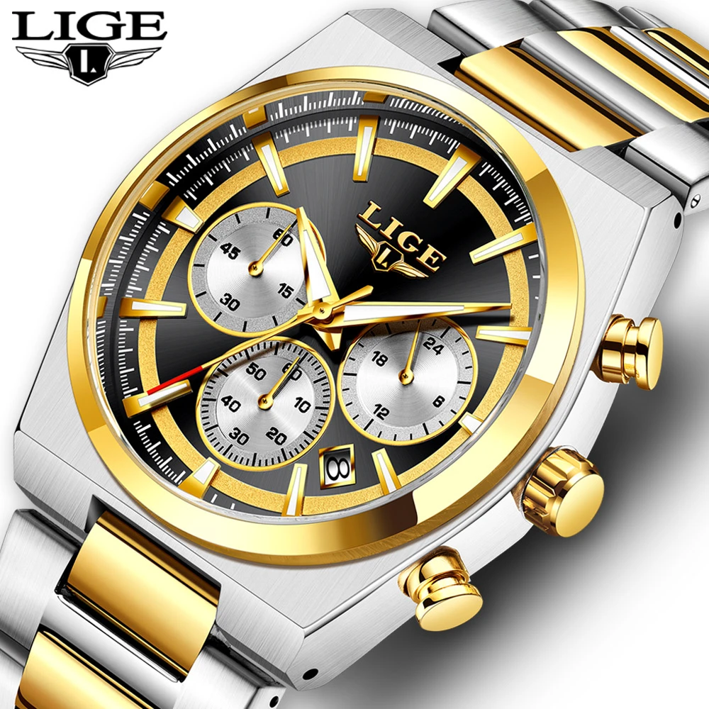 Orologio Al Quarzo Da Uomo LIGE Orologio Da Lavoro Impermeabile Con Cinturino In Pelle, Quadrante Classico, Calendario A Tre Pin, Design Elegante Da 12,83 € | DHgate