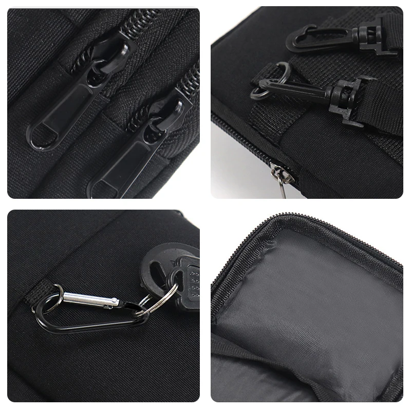 Waterproof Men's Double Layer Waist Bag with Crossbody Strap