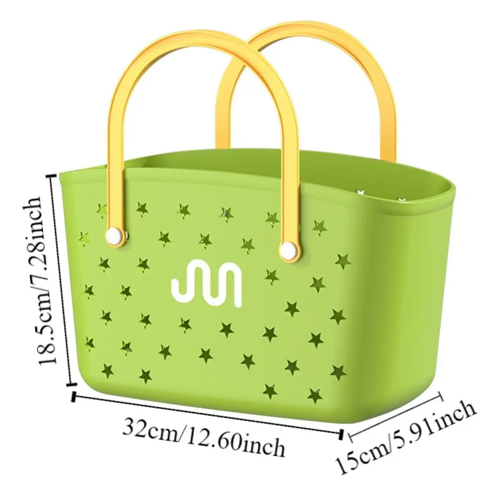Durable Hollow Bath Drain Basket Large Capacity Creative Summer Beach Bag Wash Bag Waterproof Handbags with Hole Travel