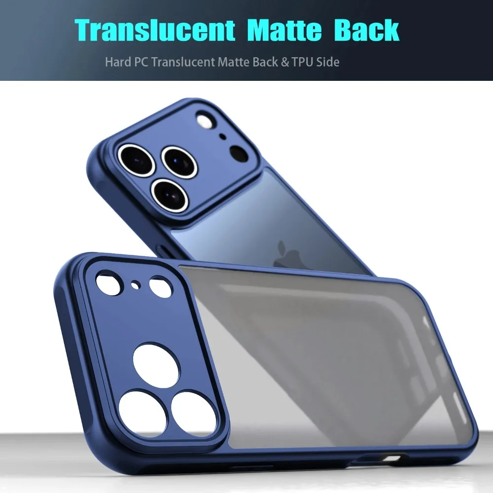 Luxury Frosted Translucent Shockproof Phone Case - Skin Feel Solid Color Protector Cover