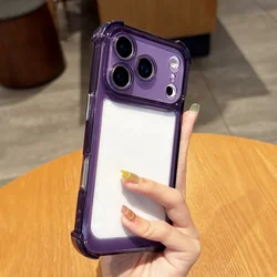 Transparent Shockproof Armor Silicone Protective Case - iPhone 15 Plus (Purple)