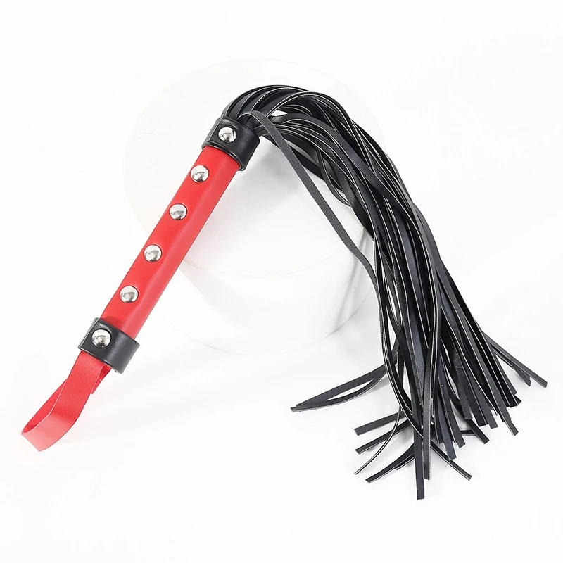 High Quality Pu Leather Pimp Whip Racing Riding Crop Party Flogger Hand Cuffs Queen Colourful Horse Riding Whip