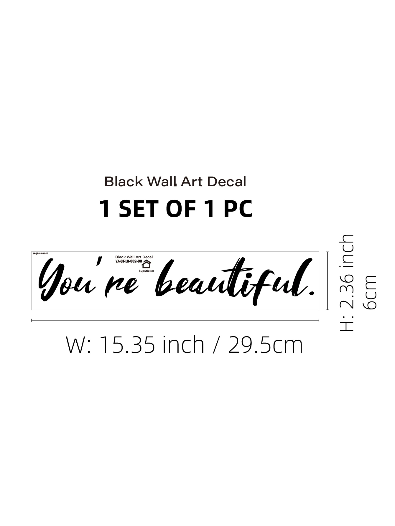 1PCS You're beautiful letters waterproof mirror stickers non-adhesive moisture-proof stickers can be peeled and stick home decor