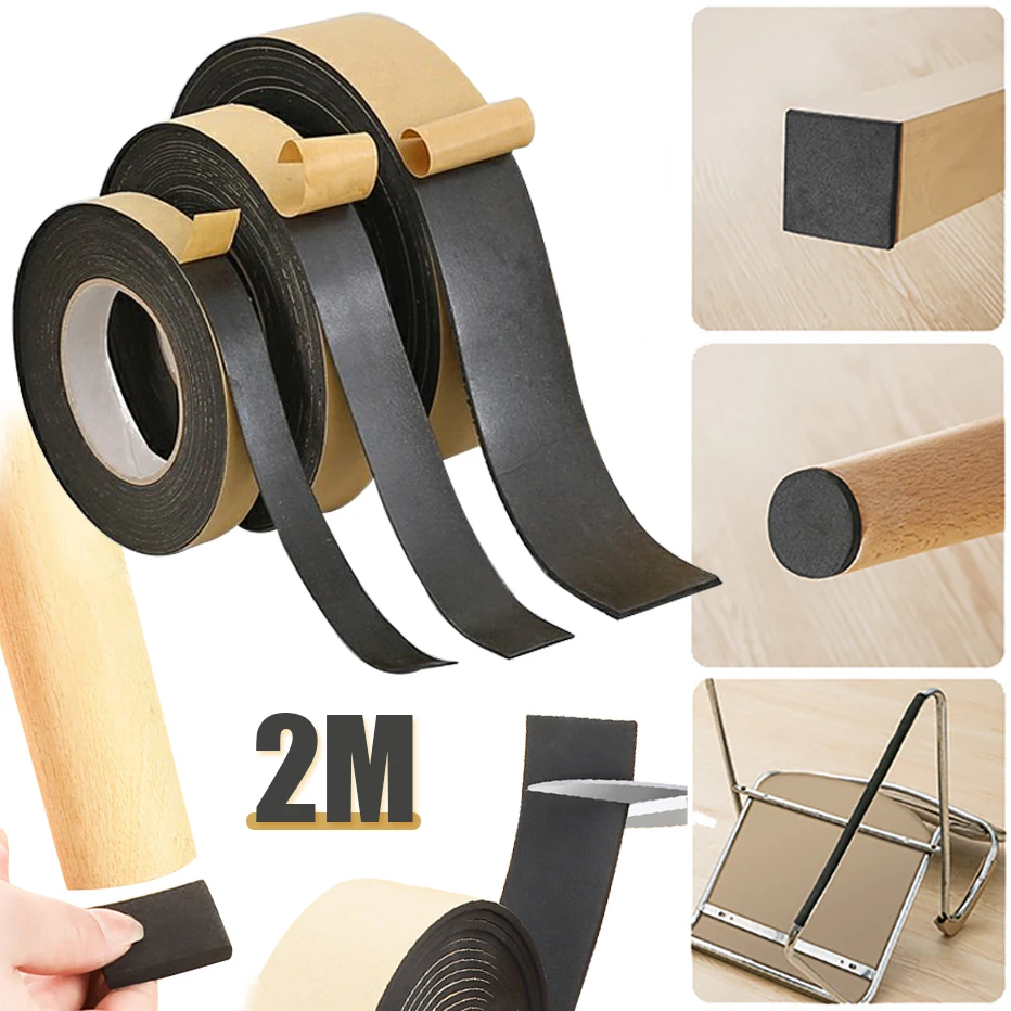 2M Adhesive Furniture Strips Anti Scratch Noise Reduce Floor Protector Thicken Cuttable Chair Legs Pad Protector Cover furniture leg pads chair leg caps chair leg protector rubber furniture feet pads furniture leg caps furniture feet