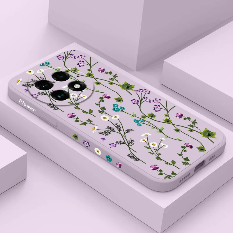 Floral Vine Design Liquid Silicone Phone Case