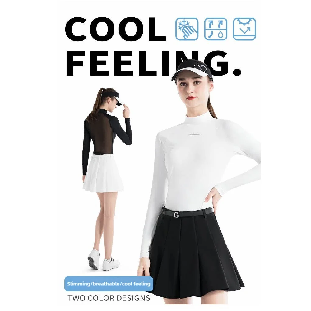 PGM Women High Elastic Golf Shirt Ladies Breathable Full Sleeve T-shirt Women Quick Dry Soft Workout Tops Sport Golf Wear