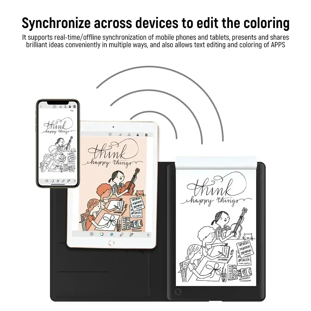A5 블루투스 비즈니스 디지털 태블릿 낙서 그림 패드 보드 사무실 크리 에이 티브 아트 작업 스마트 메모장 노트북 쓰기 보드