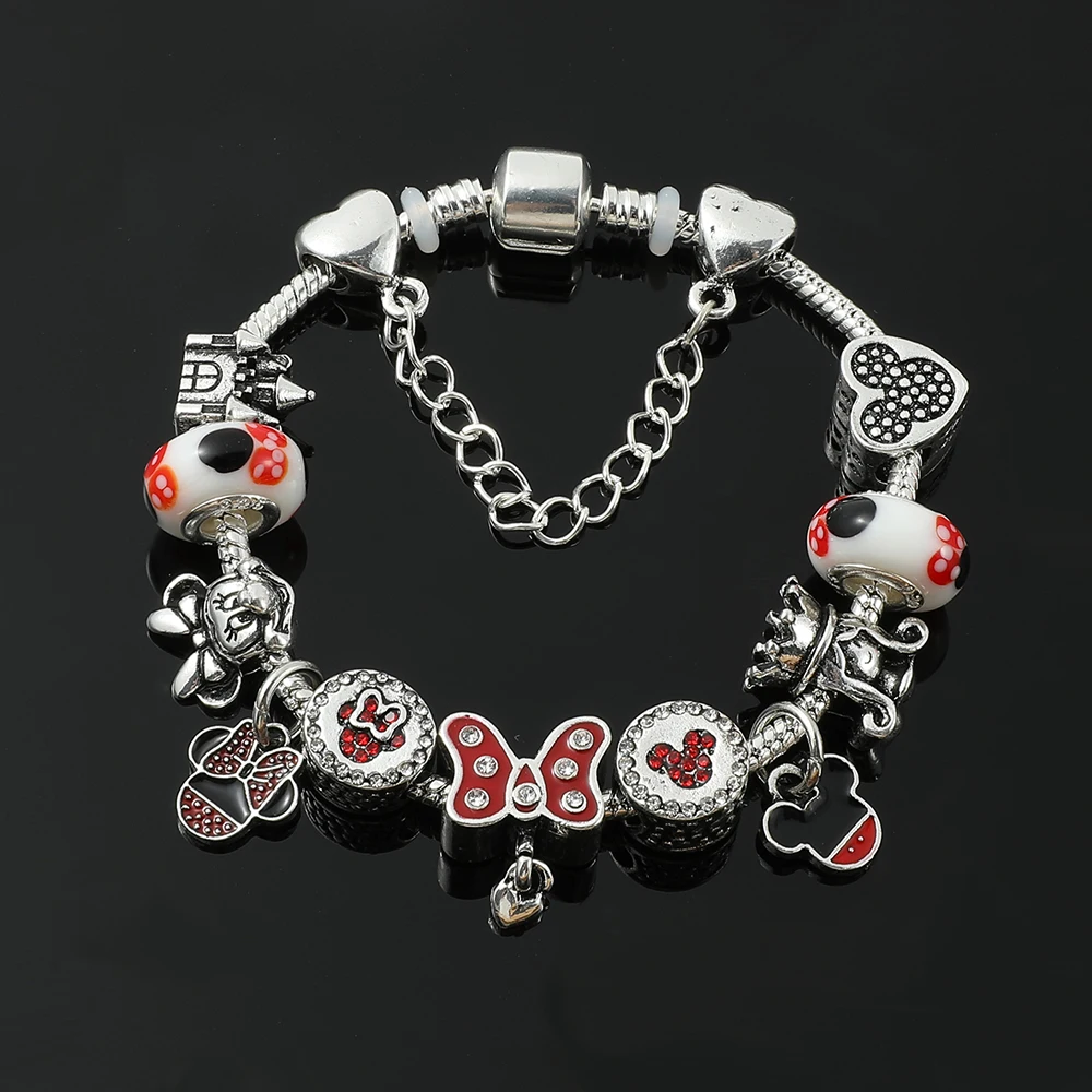 Disney Mickey Minnie Charm Bracelet Star Wars Doctor Strange Frozen Crystal Bead Bracelet for Women Girl Marvel Jewelry Gift bracelet jewelry,movie jewelry ornament