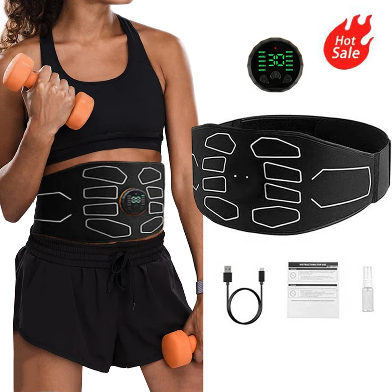 EMS Abdominal Muscle Stimulator Waist Slimming Belt Abs Trainer Muscle Toner Electric Belly Weight Loss Fitness Equiment USB muscle stimulator,abdominal muscle stimulator