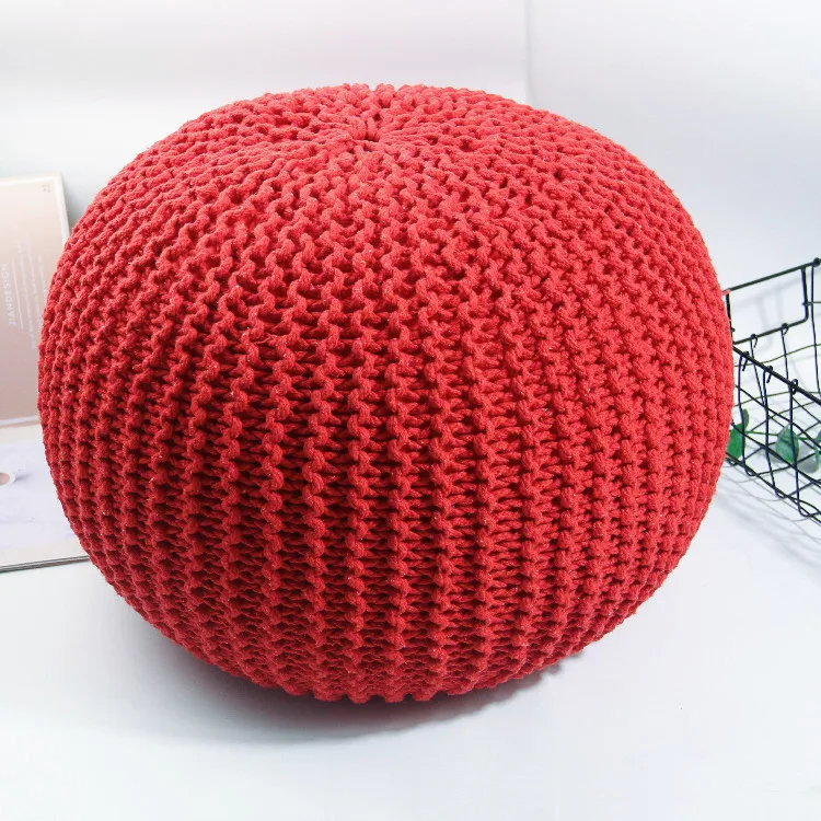 Nordic Hand-woven Simple Removable Washable Round Pier Creative Shoe Changing Stool Living Room Lazy Sofa Tatami Floor Rest