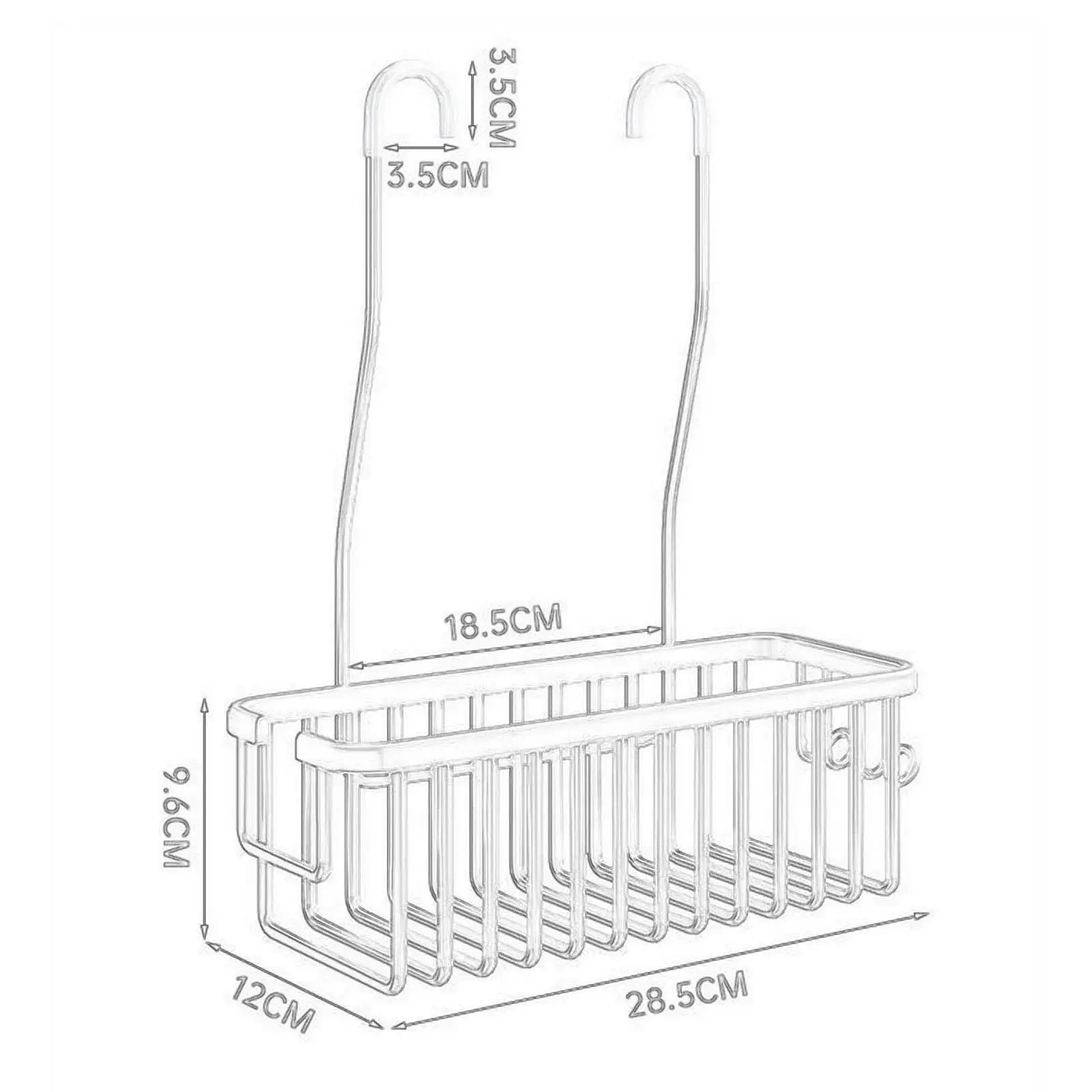 Shower Shelf with Hooks Durbale Shampoo Bracket Sturdy Aluminum Hanging Shower Rack for Body Wash Dorm Conditioner Bathroom Soap