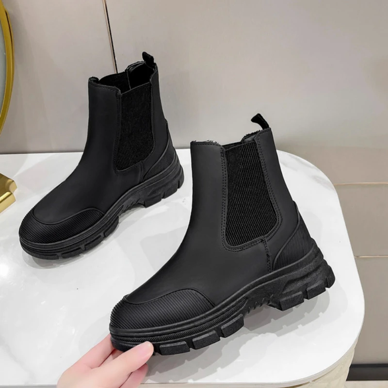 Women's Boots 2022 Spring and Autumn Fashion Boots Slip-on Leisure Boots of Women Non-slip Comfortable Wild Chelsea Boots Women