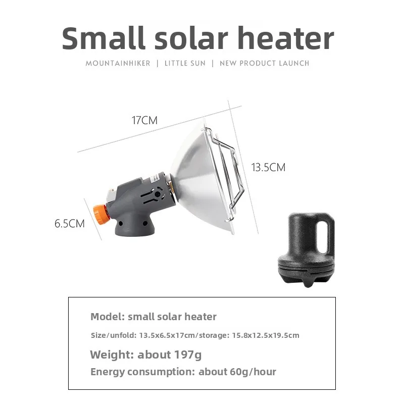 Mountainhiker Новий відкритий кемпінг Міні портативна опалювальна плита Газова маленька сонячна газова бак Обігрівач Кемпінг Підлідна риболовля Зимова риболовля