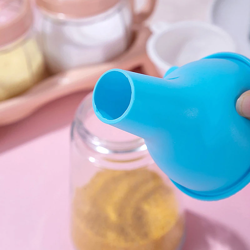 Household Large Diameter Silicone Wide Mouth Funnel Subpackage Oil Milk Powder Beans Kitchen Tool