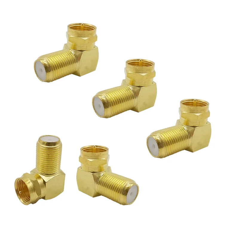 5pcs Rg6 Plug Socket Adapter Gold plated F type Male Plug To Female 