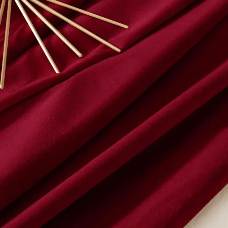 Elegant Blue Velvet Half Blackout Curtain