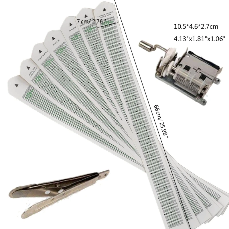 15Note DIY Hand Crank Music Box Movement Handheld DIY Music Device Paper Tapes Personalize Your Own Song Easy to Use 6