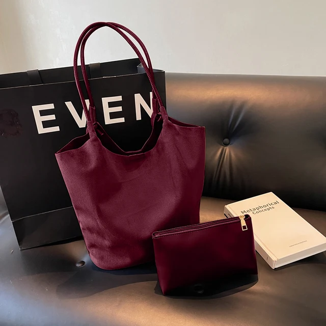 H&m Burgundy Bag Bolso Hobo H&m 2024 Trend Faux Suede