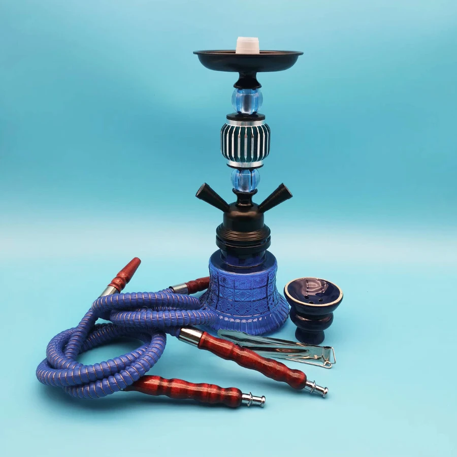 Arabia Hookah Set Small Double Tube Hookah Glass Bottle Ceramic Bowl Hose Water Pipe Shisha Accessories Birthday Gift hookah accessories,hookah set