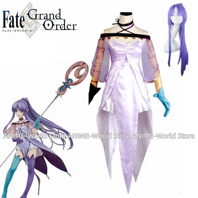 

Anime Fate Grand Order Caster Medea Lily Cosplay Costume Dress Wig Halloween Party Unifrom